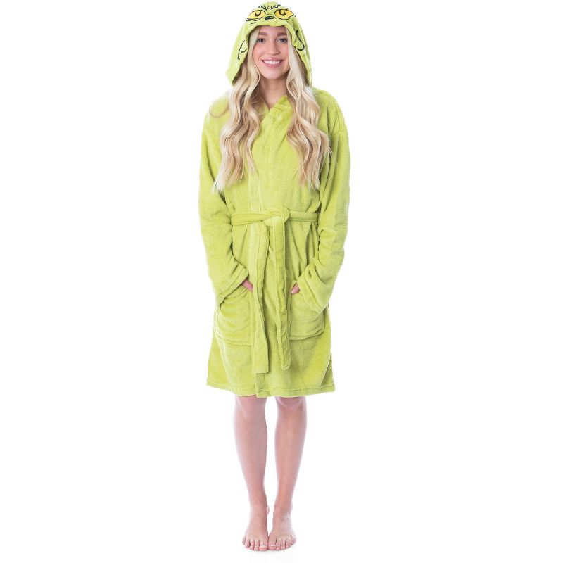 Dr. Seuss The Grinch Who Stole Christmas Adult Costume Character Fleece Robe, 4 of 7