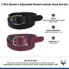 CTM Women's Adjustable Smooth Leather Dress Belt Set - 2 of 4