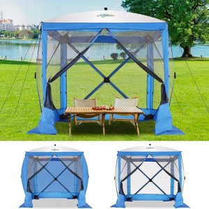 football blue tent SAYOK 16.7FT Inflatable Tunnel Sport Tunnel Entrance W/Blower glass dome insulation layer Color:Gray Lattice Home Deluxe LED Vollkassettenmarkise
