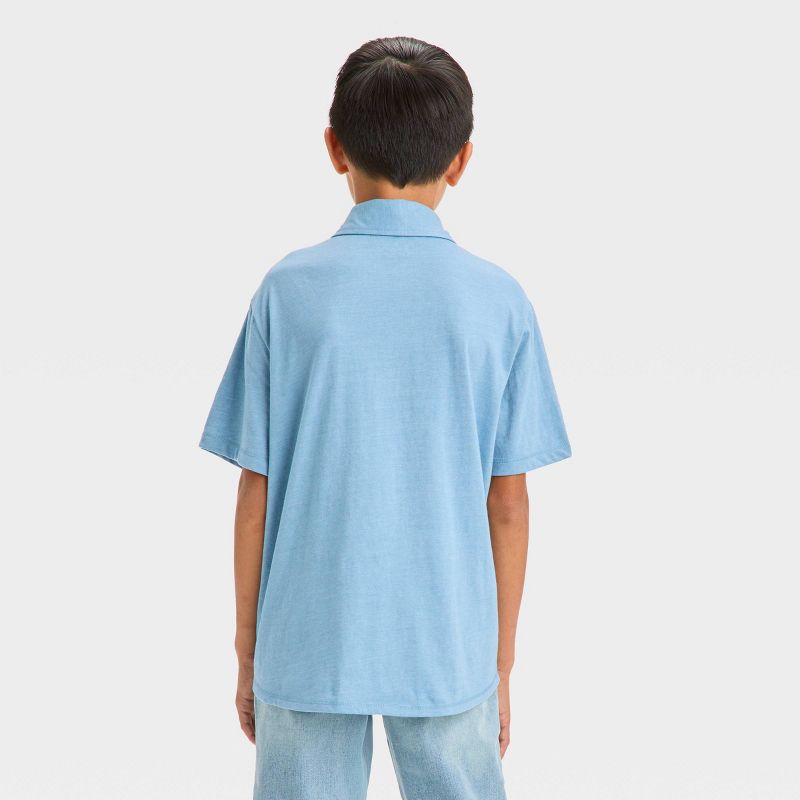 Boys' Short Sleeve Washed Button-Down Shirt - art class™, 3 of 5