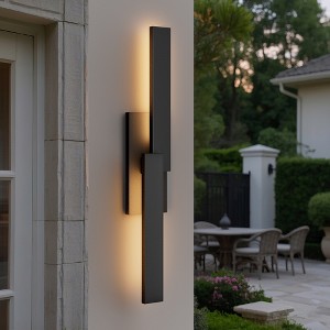 LamQee Black Modern Outdoor Wall Light Exterior Lighting Fixtures, Contemporary LED Outdoor Sconces Wall Lighting - 1 of 4