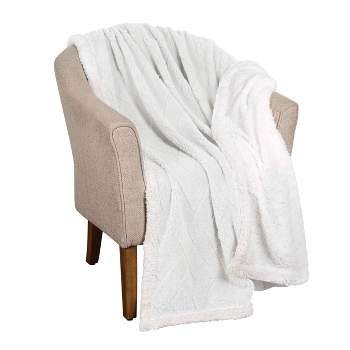 Nuuk Jacquard Lattice Fleece Plush Reversible Throw Blanket Medium Weight Fluffy Bedding by Blue Nile Mills