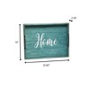 HomeRoots 16" Aqua And White Home Serving Tray With Handles - 3 of 4