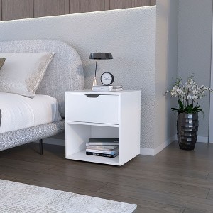 NicBex Wood Nightstand with Drawer,Bedside Table with Open Storage Compartment for Bedroom,Living Room - 1 of 4