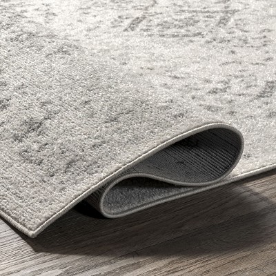 Ivory Rectangular Easy Care Synthetic Area Rug, 52" x 24"