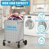 Racxily Foldable Shopping Cart with Shelf, Grocery Utility Cart with 360° Swivel Wheels for Laundry & Shopping - 4 of 4