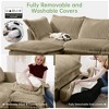 GDFStudio Emerson 49" W Slipcovered Corduroy Floor Chair with Ottoman - 4 of 4