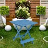 DOMETOUR Patio Folding Square Table Outdoor Solid Wood Table for Backyard, Balcony, Portable Design Space-Saving - 4 of 4