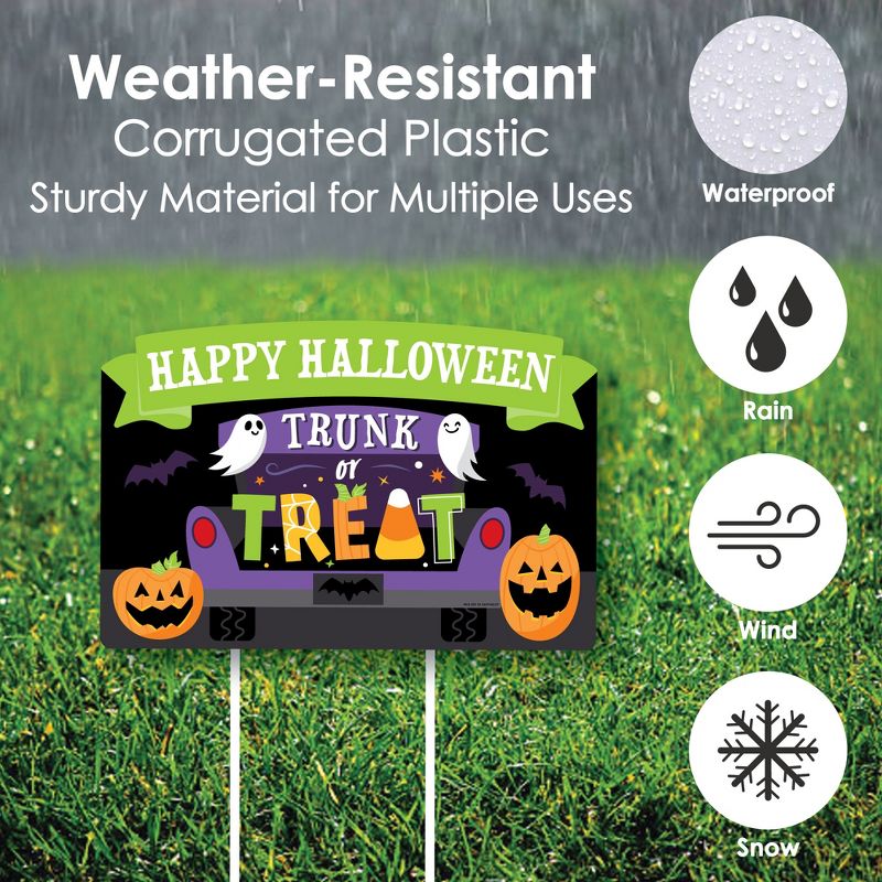 Big Dot of Happiness Trunk or Treat - Halloween Car Parade Party Yard Sign Lawn Decorations - Happy Halloween Party Yardy Sign, 5 of 8