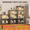 3-Tier Industrial Bookshelf with LED Lighting – Metal Open Display Shelf Organizer, Tall Storage Bookcase - 4 of 4