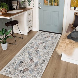 Vintage Distressed Rug, Machine Washable, Non-Slip, Non-Shedding, Foldable Low Pile Carpet for Indoor and Outdoor Use. - 1 of 4