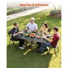 VEVOR Outdoor Patio Dining Table, 59 inch Long Rectangular Metal Steel Slat Backyard Bistro Tables for 4-6, with 1.5 in Umbrella Hole, Black - 3 of 4