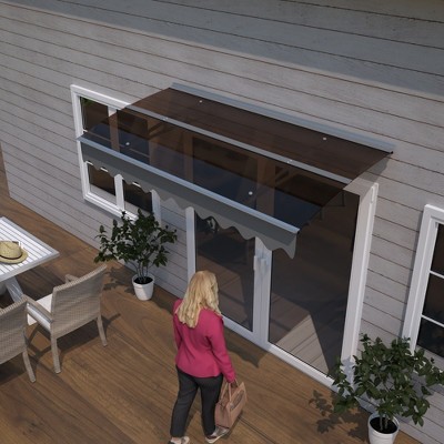 Aghana Digitals Premium Door Window Awning: 59"W x 34"D Solid Polycarbonate (3.5mm) & Aluminum