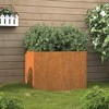 vidaXL Rusty Rectangular Planter in Corten Steel - Durable and Weather-Resistant with Unique Rust Feature for Garden/Patio Decor - 2 of 4