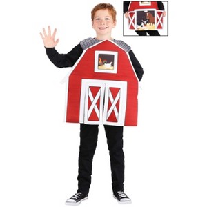 HalloweenCostumes.com One Size   Child Big Red Barn Costume | Kid's Farm Costumes, White/Black/Red - 1 of 4