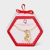 14K Gold Dipped Cubic Zirconia Puffy Heart Charm Q Initial Necklace - A New Day™ Gold - 3 of 4