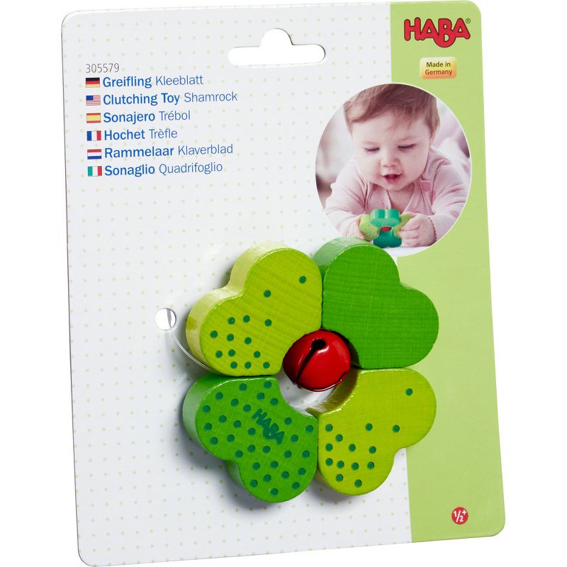 HABA Clutching Toy Shamrock (wood)  (Made in Germany), 4 of 6