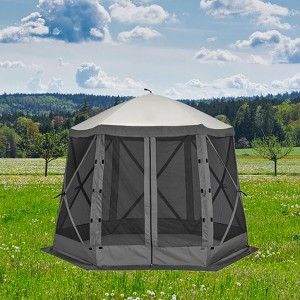 Garvee 12x12ft Pop-Up Gazebo Screen Tent,6-Sided Canopy Sun Shelter with Portable Carry Bag, Oxford Cloth for Patio, Lawn, and Backyard - 1 of 4