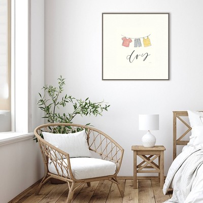 30" x 30" Minimalist Laundry Clothesline Canvas Art