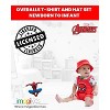 Marvel Avengers Hulk Captain America Thor Baby French Terry Short Overalls T-Shirt & Hat 3 Pcs Outfit Set Newborn to Infant - 2 of 4