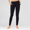 Warm Essentials by Cuddl Duds Women's Textured Fleece Thermal Leggings - Black - image 3 of 4