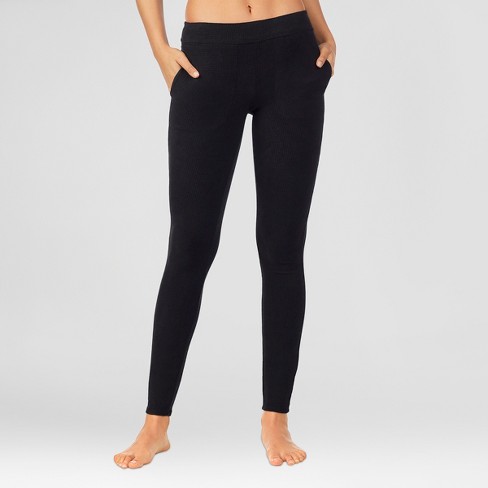 Mid Waist Jockey Women Black Polyester Legging, Casual Wear, Skin