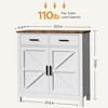 Modern Farmhouse Kitchen Cabinet   White Buffet with 2 Drawers & 2 Doors, Great for Coffee Bar, Dining Room, or Entryway Storage - 3 of 4