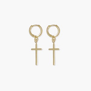 sanctuaire Dainty Cross Huggie Earrings Gold - 1 of 3