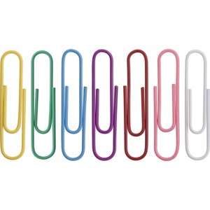 Business Source Paper Clips .045 Gauge Vinyl Coated Jumbo 250/Box AST 01604 - 1 of 1