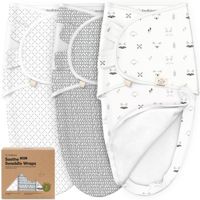 3pk Soothe Zippy Baby Swaddles 0-6 Months, Newborn Sleep Sacks, Zipper Swaddle, Wearable Swaddle Blanket