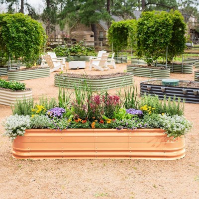 Terra Cotta Modular Metal Outdoor Raised Garden Bed Kit 42"x78"x17"
