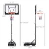 YONWAY Portable Basketball Hoop System Stand with 33inch Backboard, Height Adjustable 5FT-7FT for Indoor Outdoor Use, Black - 3 of 4