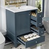 Whisen 24" Bathroom Vanity with Sink, Drawers & Storage Shelves, Ceramic Top with MDF/Solid Wood Base - 3 of 4
