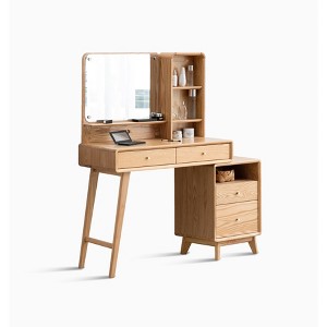 Dresser Table dresser 100% solid oak table table desk top table dresser compact dresser accessories storage width 90cm storage drawer natural wood - 1 of 1