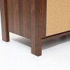 LuxenHome Walnut Finish Storage Cabinet with Rope Drawer Front, 1 Door, 2 Drawers, MDF Wood Brown - 3 of 4