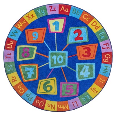 Image of nuLOOM Number Circles Area Rug, Round 8', Blue