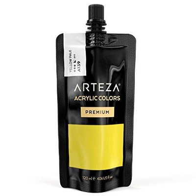 Arteza Acrylic Artist Paint, Yellow Pale Color, 120ml  - Single Color (ARTZ-8593)