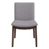 Top Quality Laura Mid-Century Modern Solid Wood Dining Chair (Set of 2) with Fabric Upholstery in Grey for Home Kitchen - 3 of 4