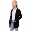 Clearlove Girls' Solid Color Knit Cardigan Long Sleeve Open Front Sweater with Pocket Cute Loose Fit Outerwear for Kids - 3 of 4