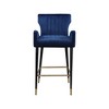 Meridian Furniture,Luxe Navy Velvet Stool, Set of 2 - 3 of 4