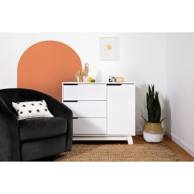 Ivory Pine Wood 3-Drawer Changing Table Dresser
