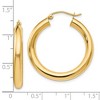 Black Bow Jewelry 4mm x 29mm (1 1/8 Inch) 14k Yellow Gold Classic Round Hoop Earrings - 4 of 4