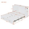 Full/Queen Size Murphy Bed Wall Bed with Drawers, Outlets and USB Ports, Pulley Structure Design, White/Gray-ModernLuxe - 3 of 4