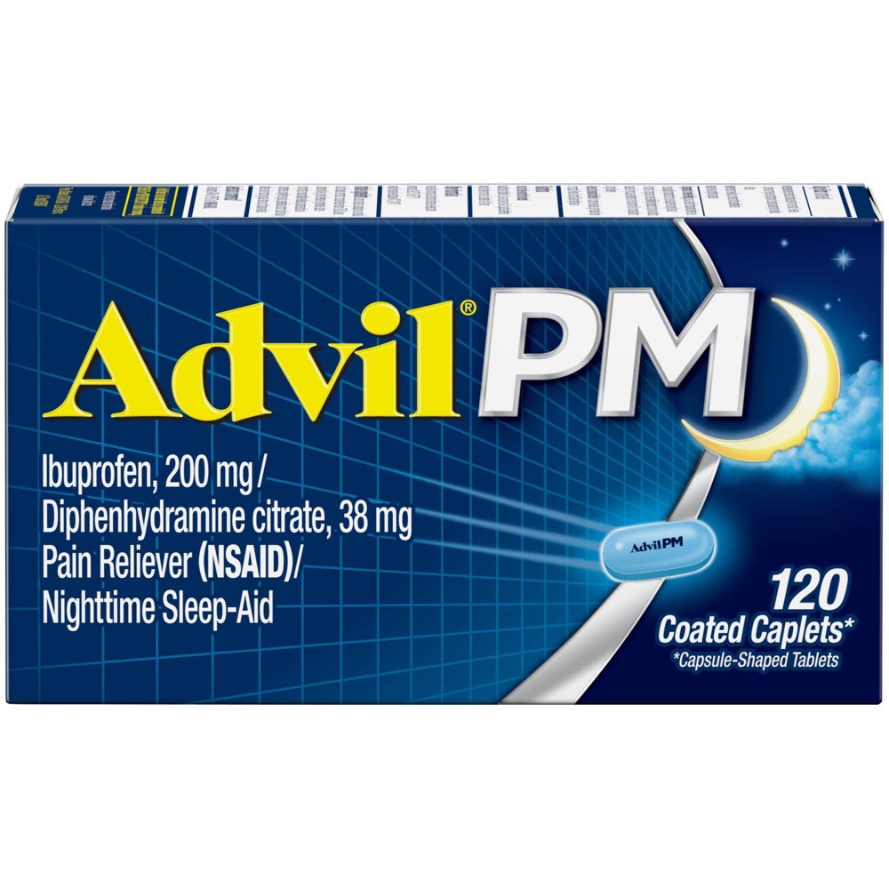 UPC 305730164436 product image for Advil PM Pain Reliever/Nighttime Sleep Aid Caplets - Ibuprofen (NSAID) - 120ct | upcitemdb.com