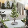 NAYSAYE Party Decoration and Accessories Artificial Pine Trees with Snow on Wood Base Set for Christmas Decorations, White and Green, 14"*12"*18" - 2 of 4
