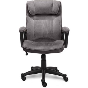 Style Hannah I Microfiber Office Chair Velvet Gray - Serta