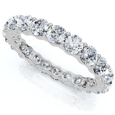 Pompeii3 Diamond Eternity Ring 2 Carat Womens Stackable Wedding Band 14K White Gold