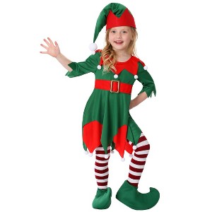 HalloweenCostumes.com Toddler Girl's Santa's Helper Costume - 1 of 3