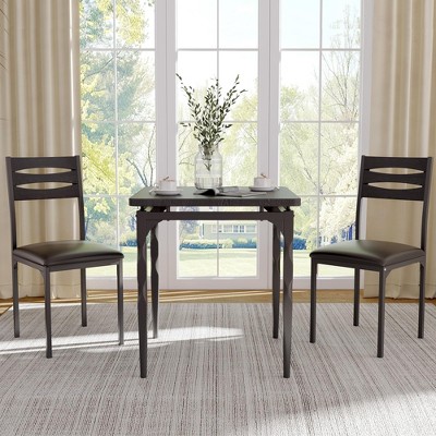Dining Table Set for 2, 3 Piece Dining Table and Chairs Set of 2, Dining Table Set with Spiral Table Legs