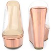 Perphy Women's Platform Clear Strap Open Toe Wedges High Heel Slide Sandals - 2 of 3